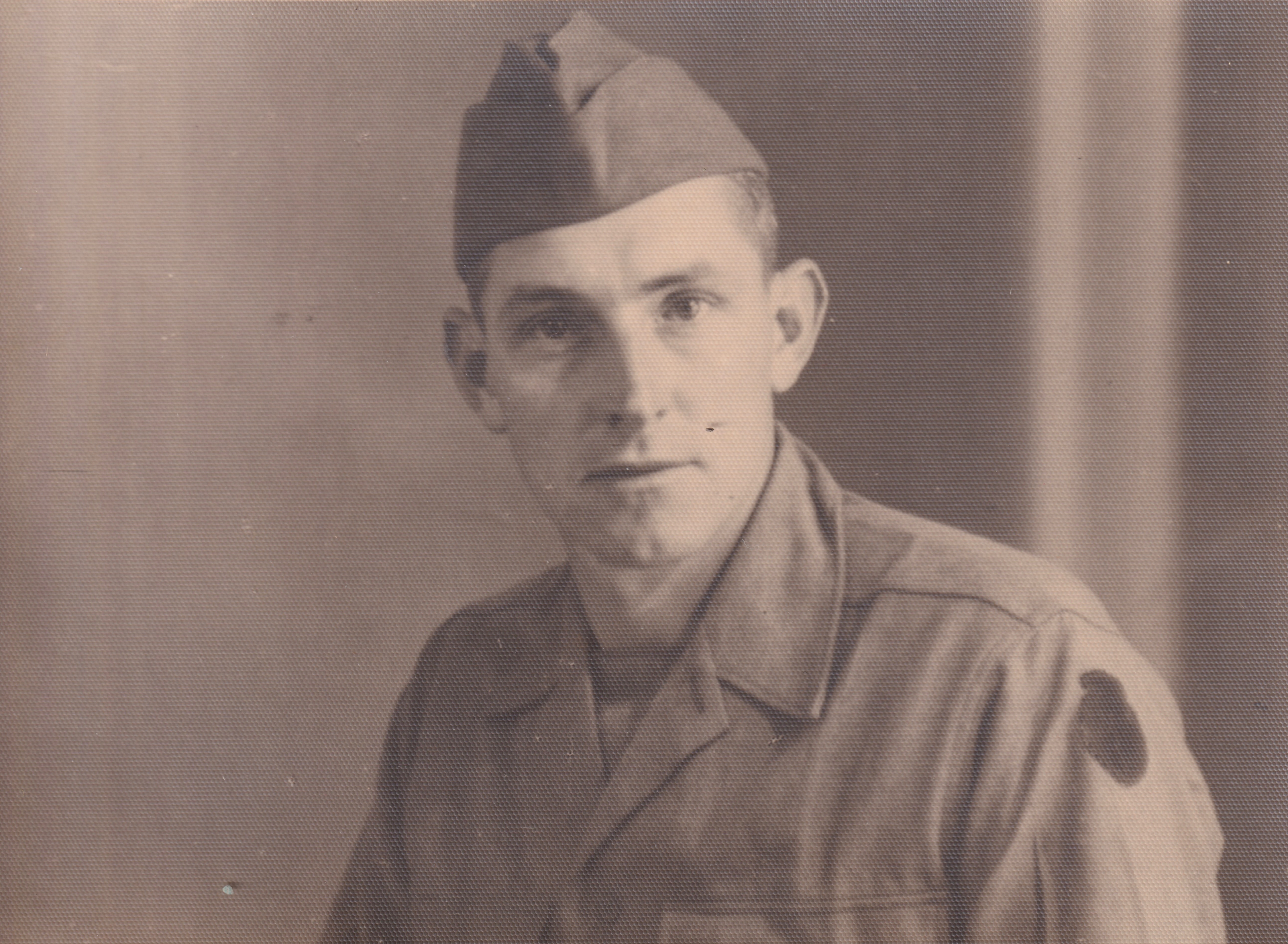 Sylvester Logan in U.S. Army uniform during World War II, 135th Infantry, 34th Division Red Bulls